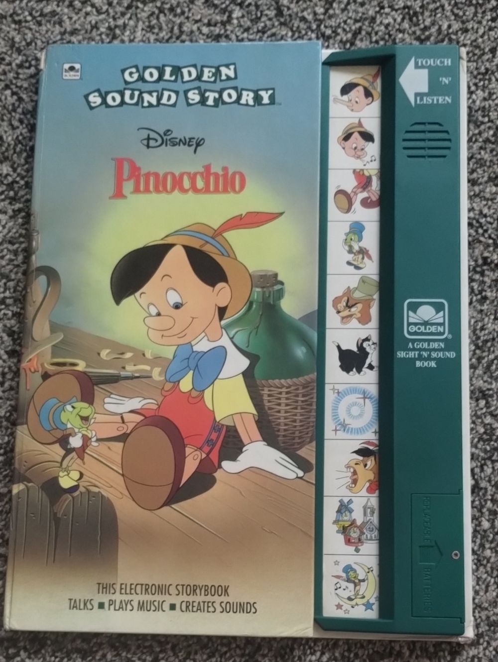Vintage Disney Pinocchio Golden Sound Story Book